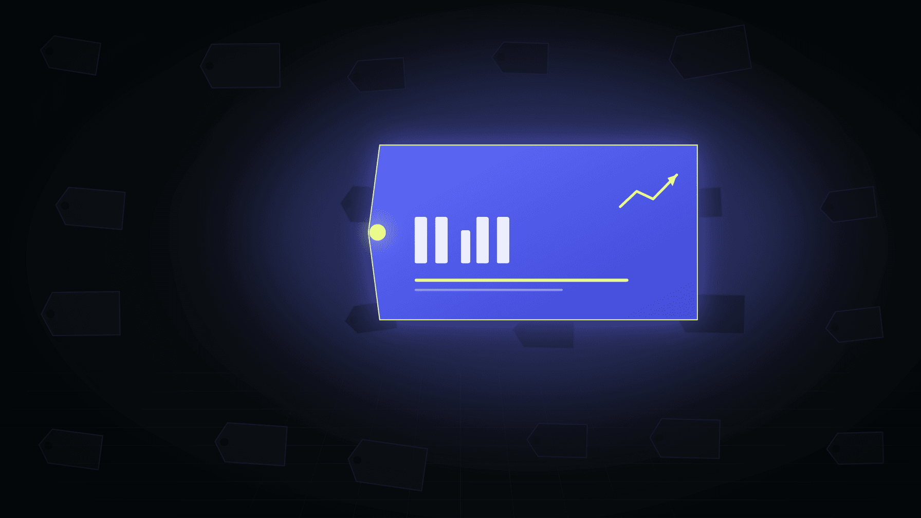 Amazon repricing for private label — single glowing price tag surrounded by faded competing tags